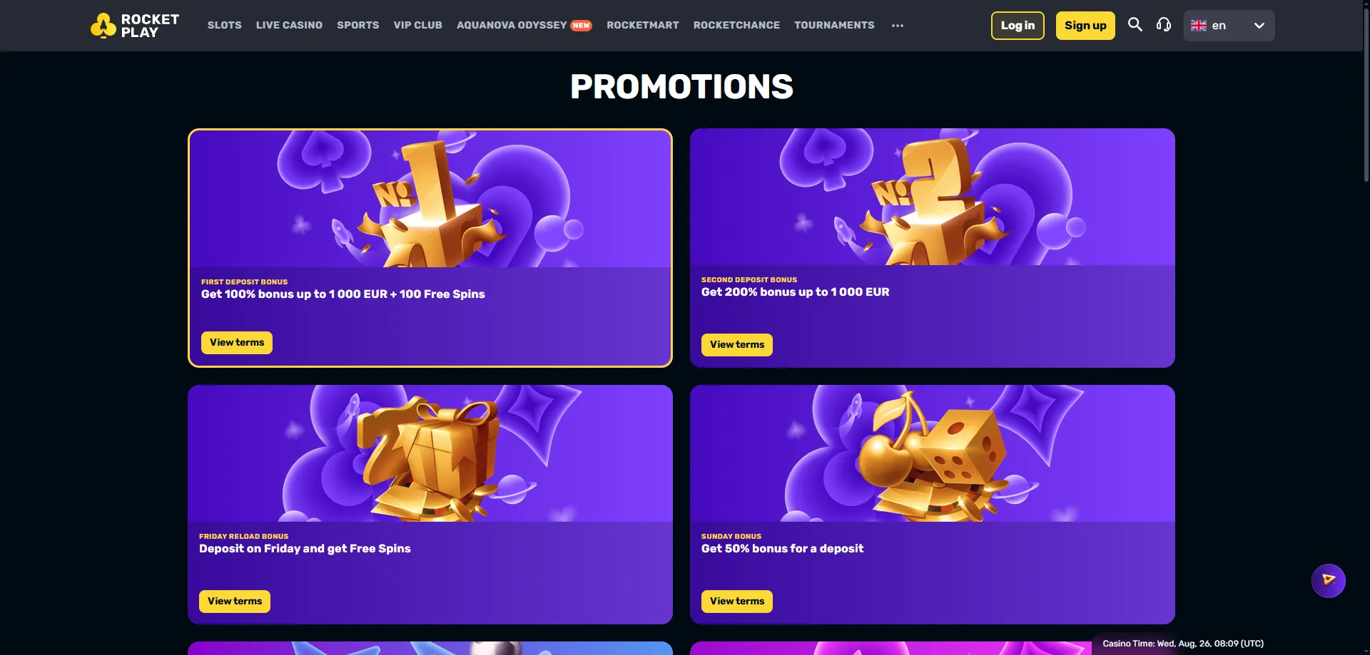 Rocketplay Casino bonus offer — 100% welcome bonus and free spins