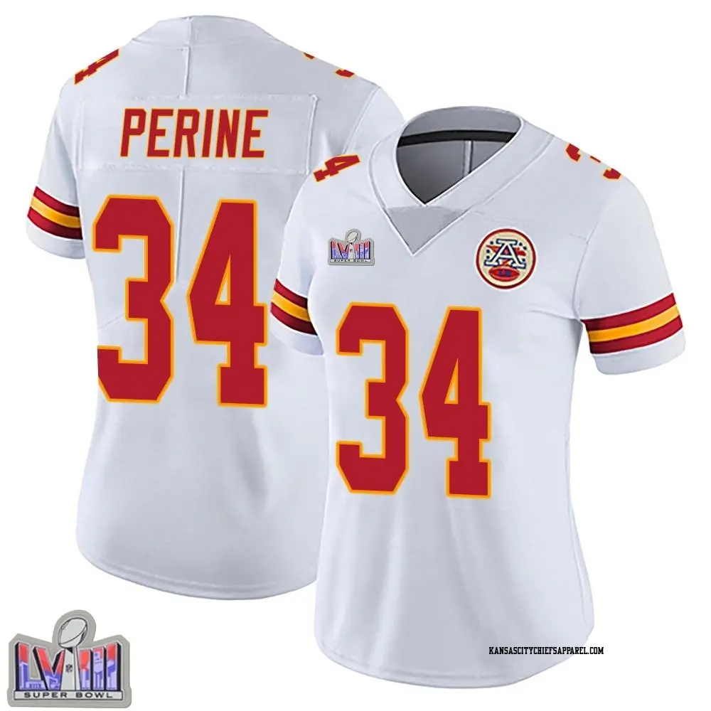 Limited White Women's Samaje Perine Kansas City Chiefs Vapor Untouchable Super Bowl LVIII Patch Jersey